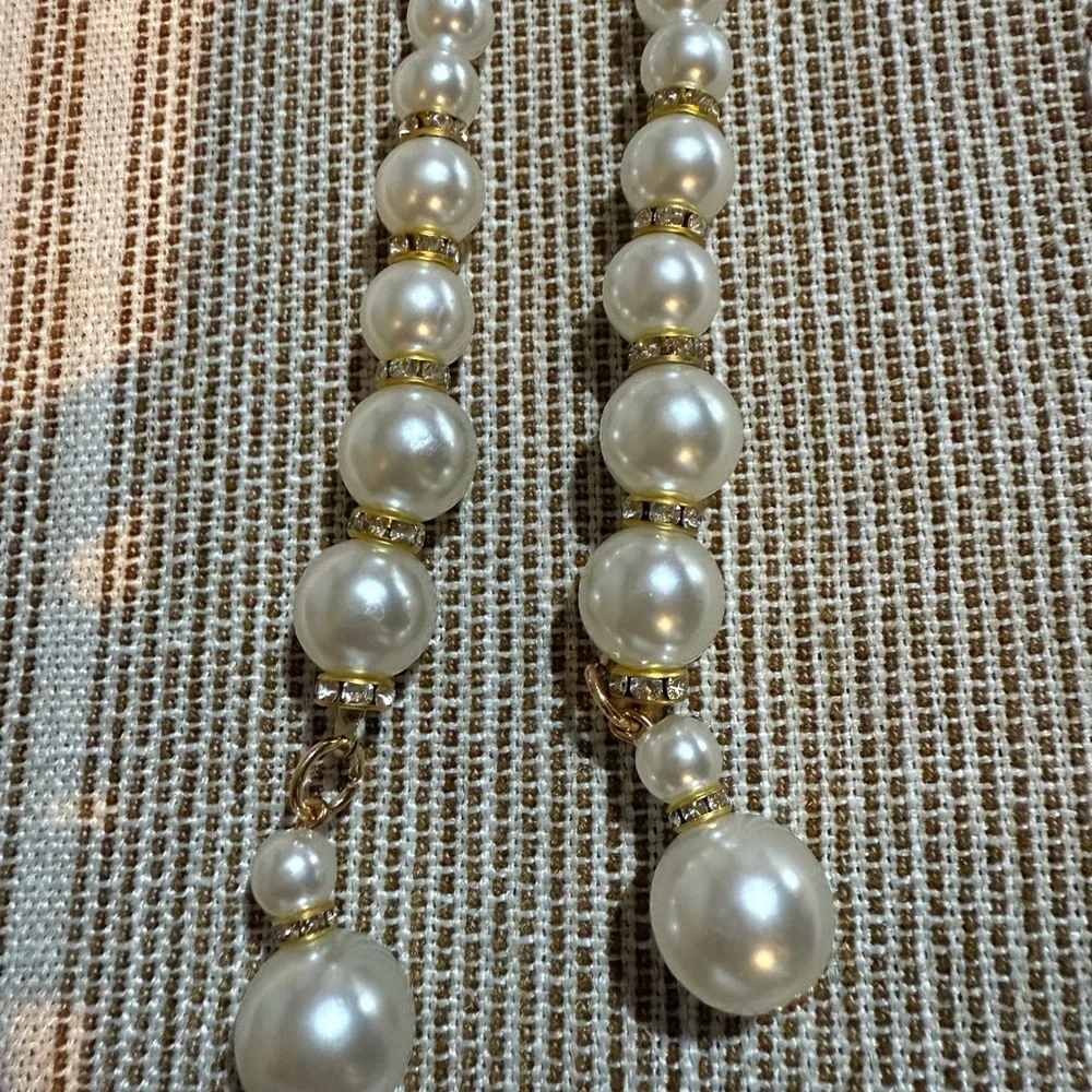 Pearl Waist Chain for Women Adjustable Pearl Belt 44”